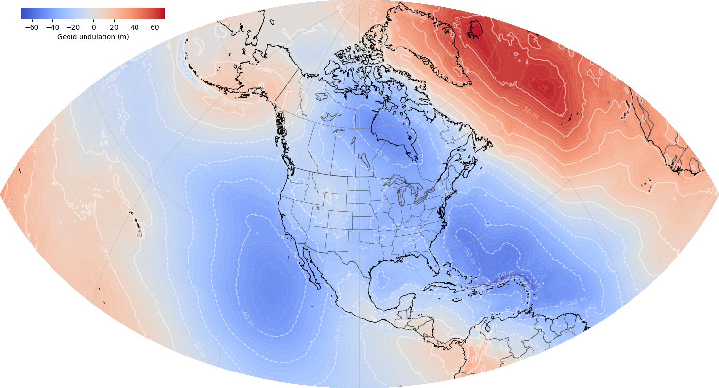 SGEOID2022 image using shades or red and blue to show Geoid undulation